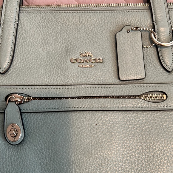 Coach Aqua Leather Tote - Picture 5 of 9